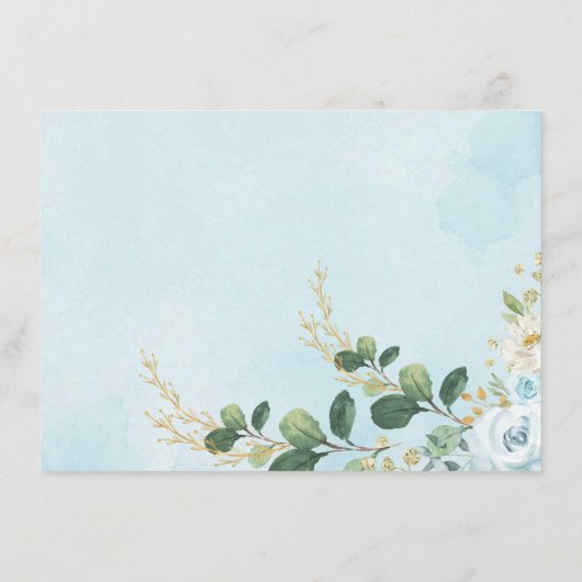 Schattige Blauw Goud Bloemen Olifant Boeken voor B Informatiekaartje (Achterkant)