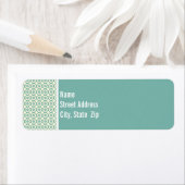 Schattige Blauw-Groen & Cream Bloemen Etiket (Insitu)