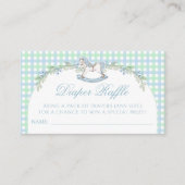 Schattige blauw groen paard baby shower luier lote informatiekaartje (Voorkant)