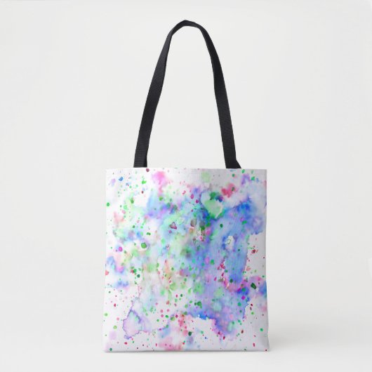 Schattige Blauw Groen Paarse & Roze Artsy Paint Sp Tote Bag (Voorkant)