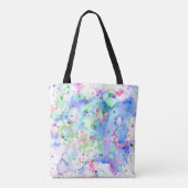 Schattige Blauw Groen Paarse & Roze Artsy Paint Sp Tote Bag (Achterkant)