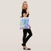Schattige Blauw Groen Paarse & Roze Artsy Paint Sp Tote Bag (Op model)