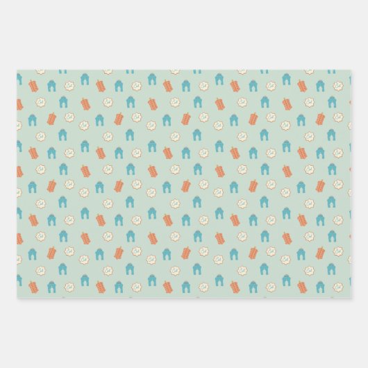 Schattige blauw/groen Ramadan Eid Inpakpapier Vel (Voorkant 2)