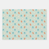 Schattige blauw/groen Ramadan Eid Inpakpapier Vel (Voorkant)