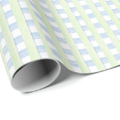 Schattige Blauw & Groen Waterverf Plaid Gift Cadeaupapier (Rol Hoek)
