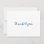 Schattige blauw hart dank u bedankkaart (Voorkant)
