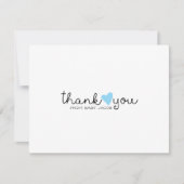 Schattige blauw hart jongen Baby shower dank u Bedankkaart (Voorkant)