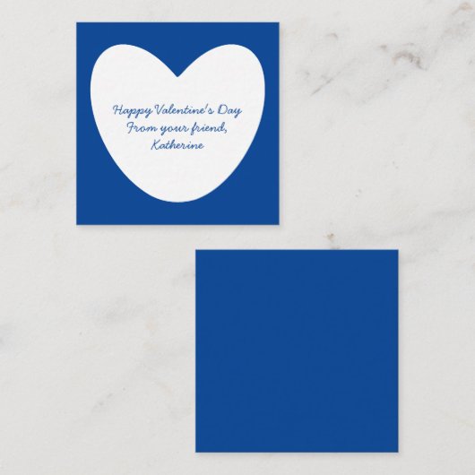 Schattige blauw hart klaslokaal jongens Valentijns Informatiekaartje (Voorkant / Achterkant)