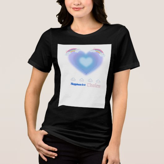 Schattige blauw hart t-shirt (Voorkant)