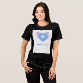 Schattige blauw hart t-shirt (Voorkant volledig)