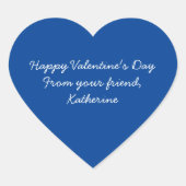 Schattige blauw hart Valentijnsdag klaslokaal jong Hart Sticker (Voorkant)