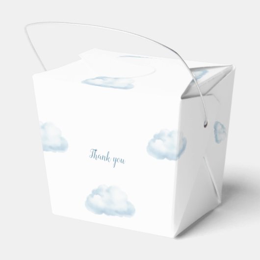 Schattige Blauw Hete Luchtballon Boy Baby shower Bedankdoosjes (Achterkant)