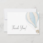 Schattige Blauw Hete Luchtballon Boy Baby shower Bedankkaart (Voorkant)