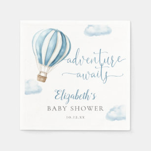 Schattige Blauw Hete Luchtballon Boy Baby shower Servet