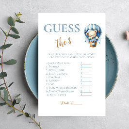 Schattige blauw heteluchtballon Beer Raad de prijs