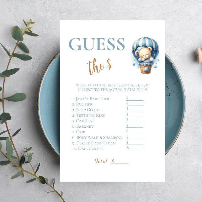 Schattige blauw heteluchtballon Beer Raad de prijs (Creator heeft geüpload)