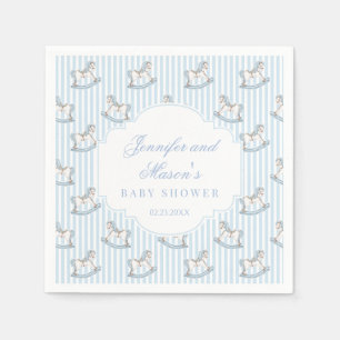 Schattige blauw houten paard speelgoed boho baby b servet