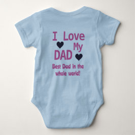 Schattige blauw ik hou van mijn vader baby boy Bab Romper