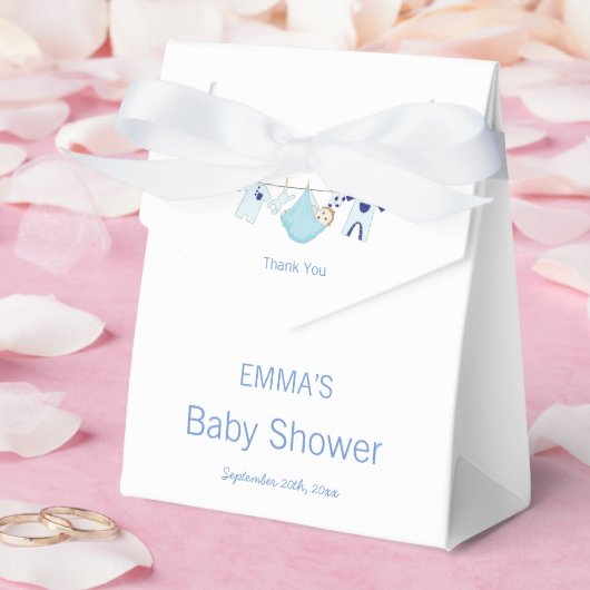 Schattige blauw illustratie Baby shower Dank u Bedankdoosjes (Huwelijk)