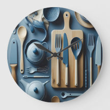 Schattige blauw keukengerei esthetisch behang