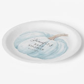 Schattige blauw kleine pompoen thema baby boy show papieren bordje (Gekanteld)