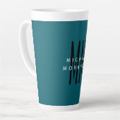 Schattige Blauw Kleur Monogram Initiaal Letters Na Latte Mok (Linkerhoek)