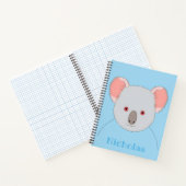 Schattige blauw Koala Beer gepersonaliseerd Notitieboek (Binnen)