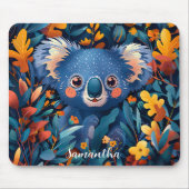 Schattige Blauw Koala Beer Muismat (Voorkant)