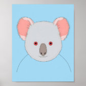 Schattige Blauw Koala Beer Portret Poster (Voorkant)