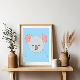 Schattige Blauw Koala Beer Portret Poster