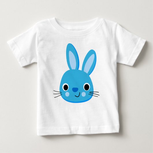 Schattige Blauw Konijn Baby Boy T-shirt (Voorkant)