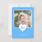 Schattige blauw liefde klaslokaal foto Valentijnsd Bedankkaart (Voorkant)