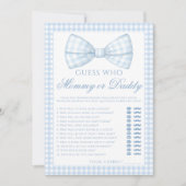 Schattige blauw mama of papa boog stropdas baby sh kaart (Voorkant)