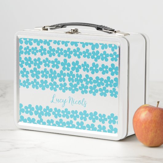 Schattige Blauw Minimalistisch Daisy Patroon Bloem (In situ)