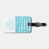 Schattige Blauw Minimalistisch Daisy Patroon Bloem Bagagelabel (Achterkant horizontaal)