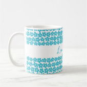 Schattige Blauw Minimalistisch Daisy Patroon Bloem Koffiemok (Links)