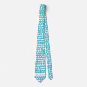 Schattige Blauw Minimalistisch Daisy Patroon Bloem Stropdas (Voorkant)