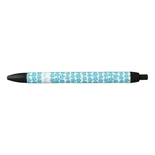 Schattige Blauw Minimalistisch Daisy Patroon Bloem Zwarte Inkt Pen (Voorkant)