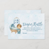 Schattige Blauw Mobiel Wieg baby kinderbed Luier R Informatiekaartje (Voorkant / Achterkant)