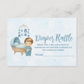 Schattige Blauw Mobiel Wieg baby kinderbed Luier R Informatiekaartje (Voorkant)