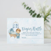 Schattige Blauw Mobiel Wieg baby kinderbed Luier R Informatiekaartje (Staand voorkant)