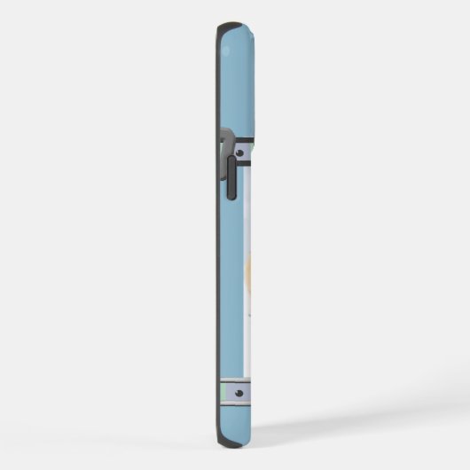 Schattige Blauw Modern Chow Puppy Dog Art iPhone Hoesje (Rechterkant)