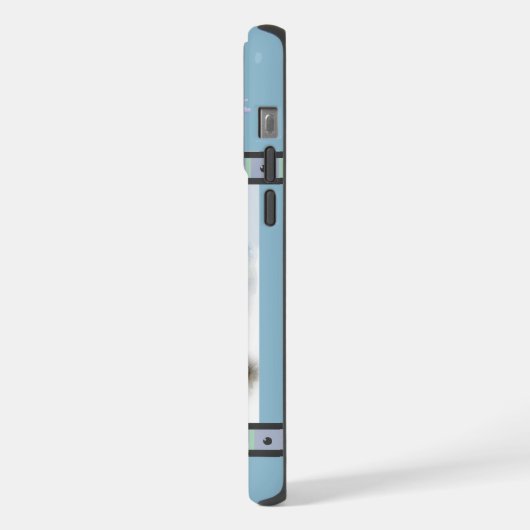 Schattige Blauw Modern Chow Puppy Dog Art iPhone Hoesje (Linkerkant)