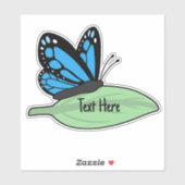 Schattige Blauw Monarch Vlinder label (Vel)