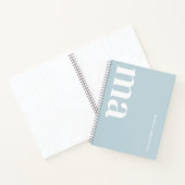 Schattige Blauw Monogram School Notitieboek (Binnen)