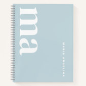 Schattige Blauw Monogram School Notitieboek (Voorkant)