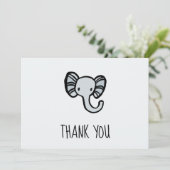 Schattige blauw Olifant Baby shower Bedankkaart (Staand voorkant)