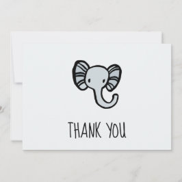 Schattige blauw Olifant Baby shower Bedankkaart