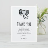 Schattige blauw olifant Baby shower Bedankkaart (Staand voorkant)