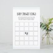 Schattige blauw olifant Baby shower Bingo spel (Staand voorkant)